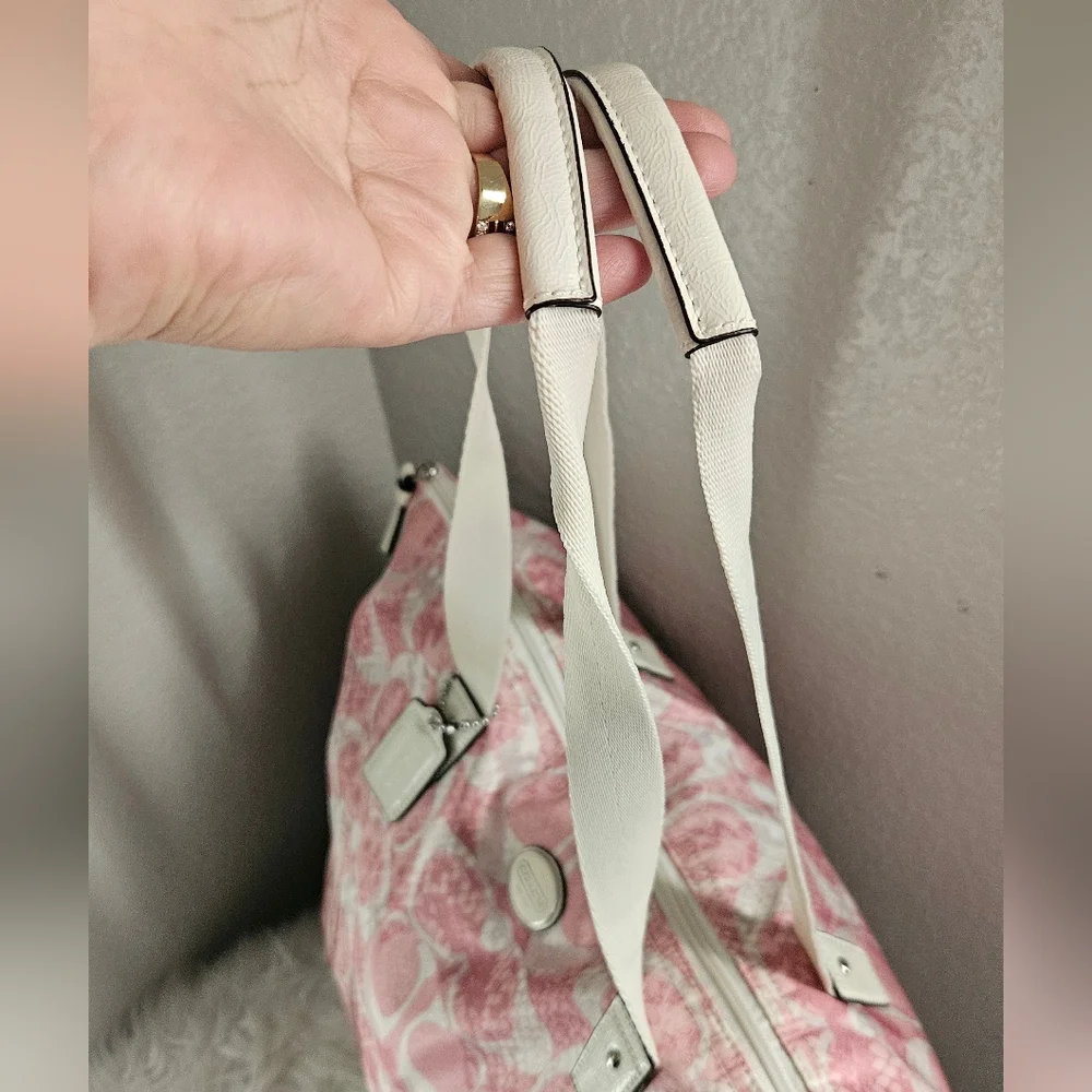 Coach Pink Signature Tote with Matching Pouch - Picture 8 of 13
